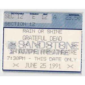 Vintage 1991 Grateful Dead Concert Ticket Stub Bonner Springs KS